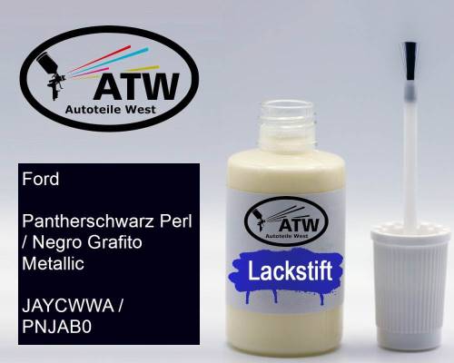 Ford, Pantherschwarz Perl / Negro Grafito Metallic, JAYCWWA / PNJAB0: 20ml Lackstift, von ATW Autoteile West.